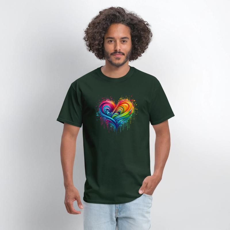 Rainbow Flag Paint Splatter Heart Pride 2024 LGBTQ