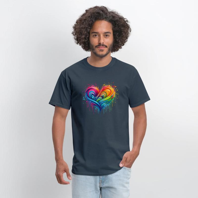 Rainbow Flag Paint Splatter Heart Pride 2024 LGBTQ