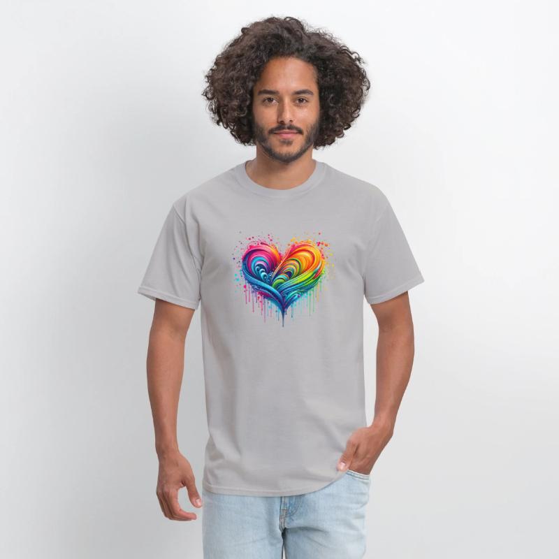 Rainbow Flag Paint Splatter Heart Pride 2024 LGBTQ