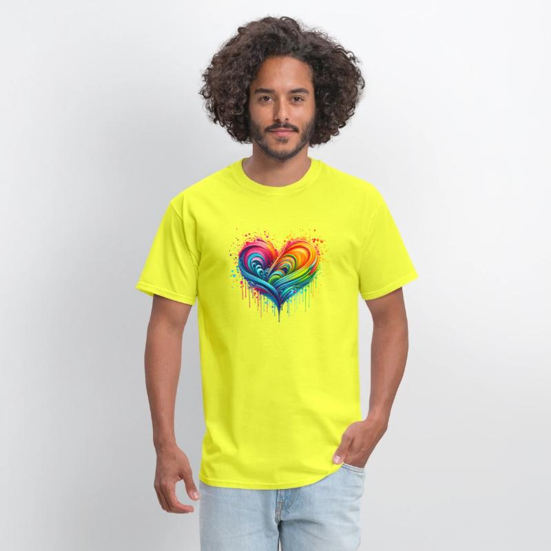 Rainbow Flag Paint Splatter Heart Pride 2024 LGBTQ