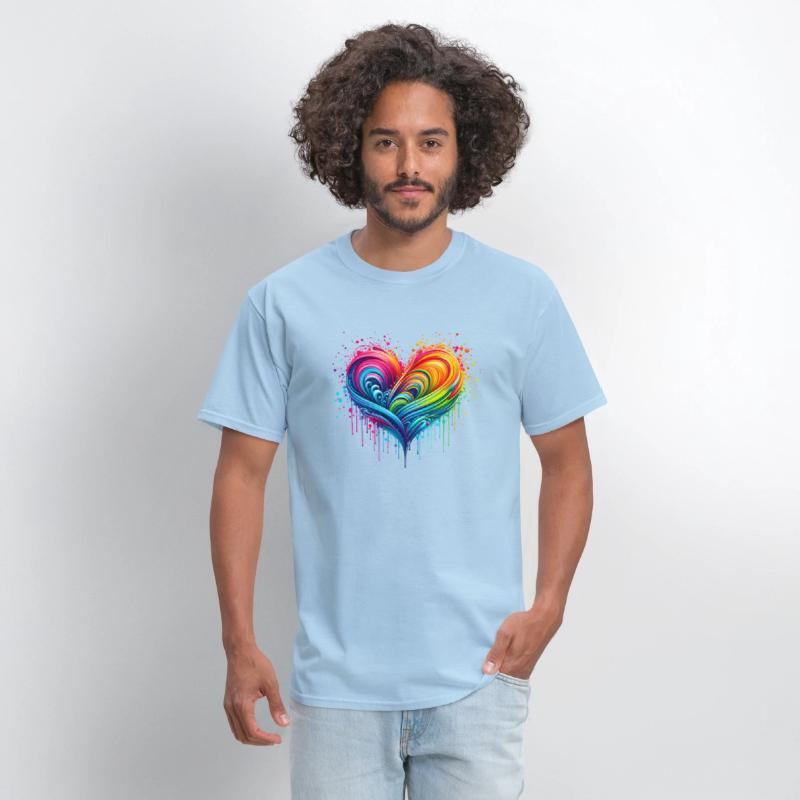 Rainbow Flag Paint Splatter Heart Pride 2024 LGBTQ