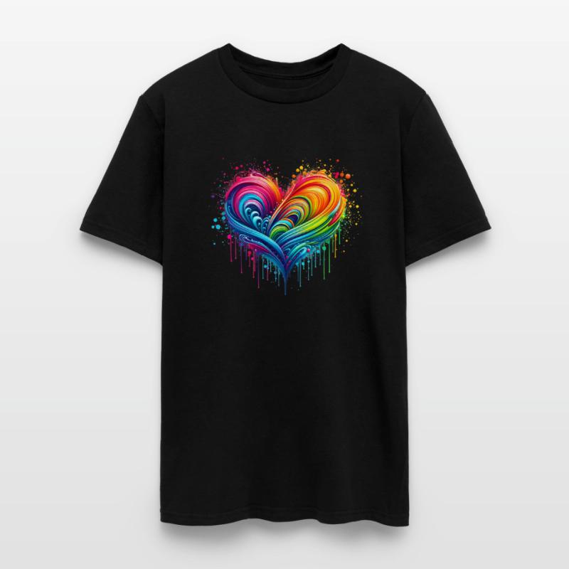 Rainbow Flag Paint Splatter Heart Pride 2024 LGBTQ
