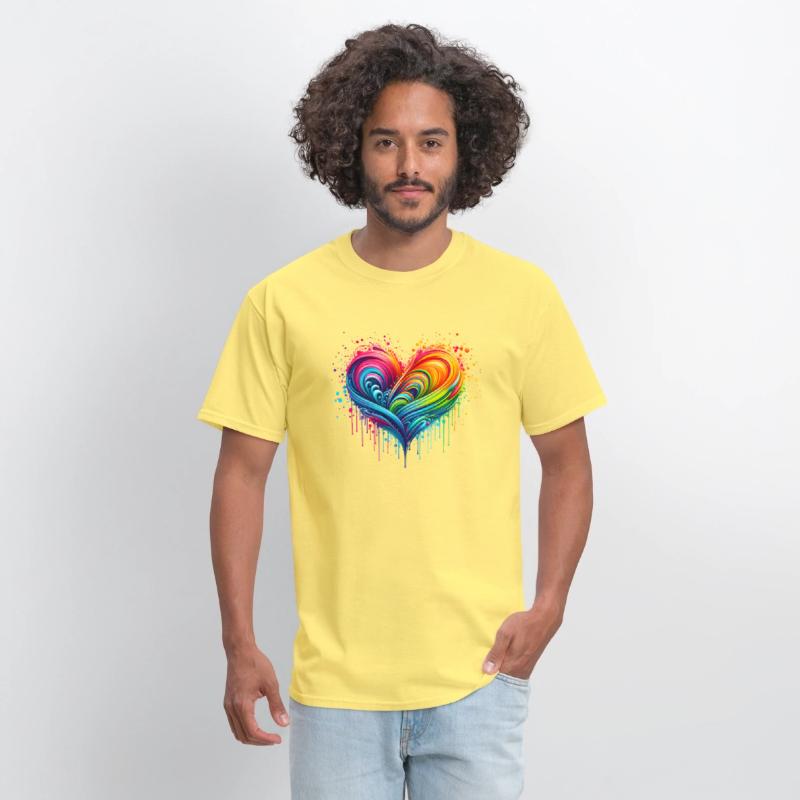 Rainbow Flag Paint Splatter Heart Pride 2024 LGBTQ