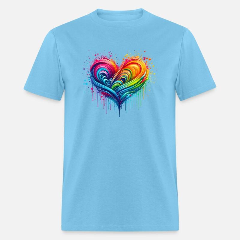 Rainbow Flag Paint Splatter Heart Pride 2024 LGBTQ