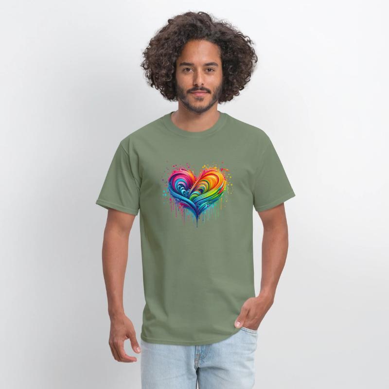 Rainbow Flag Paint Splatter Heart Pride 2024 LGBTQ