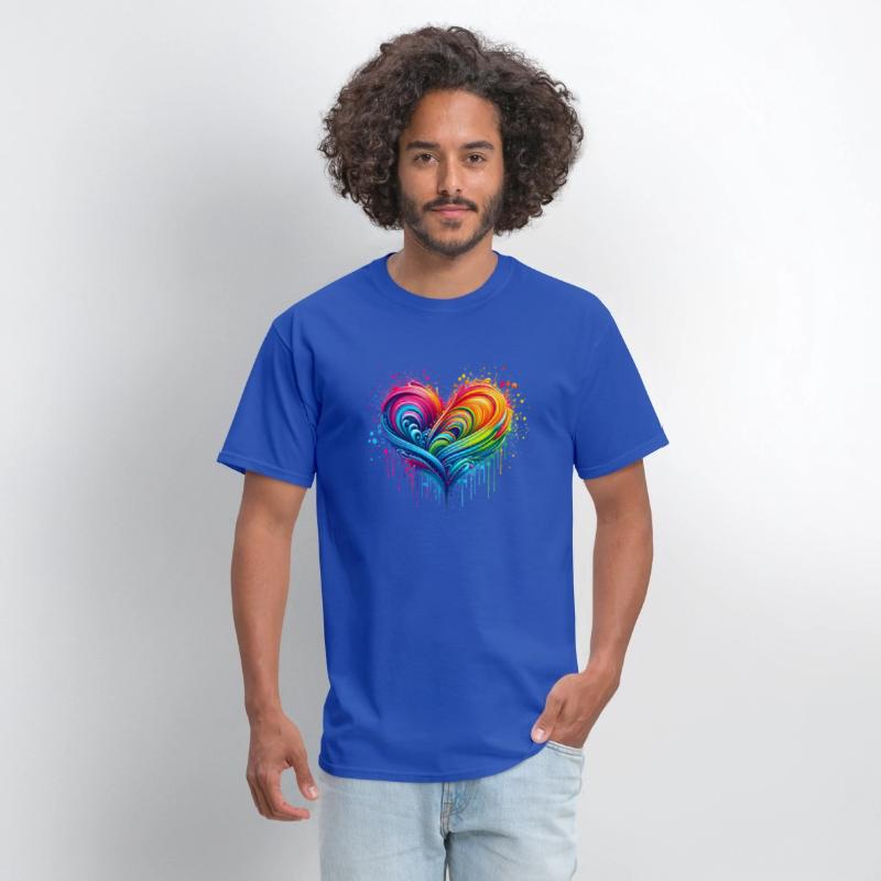 Rainbow Flag Paint Splatter Heart Pride 2024 LGBTQ