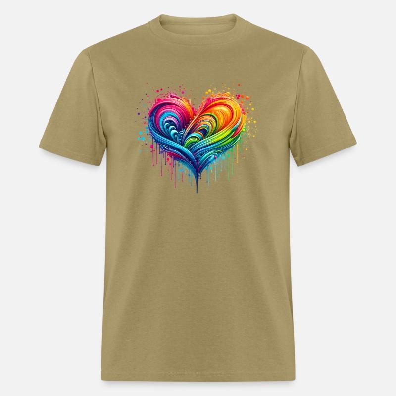 Rainbow Flag Paint Splatter Heart Pride 2024 LGBTQ