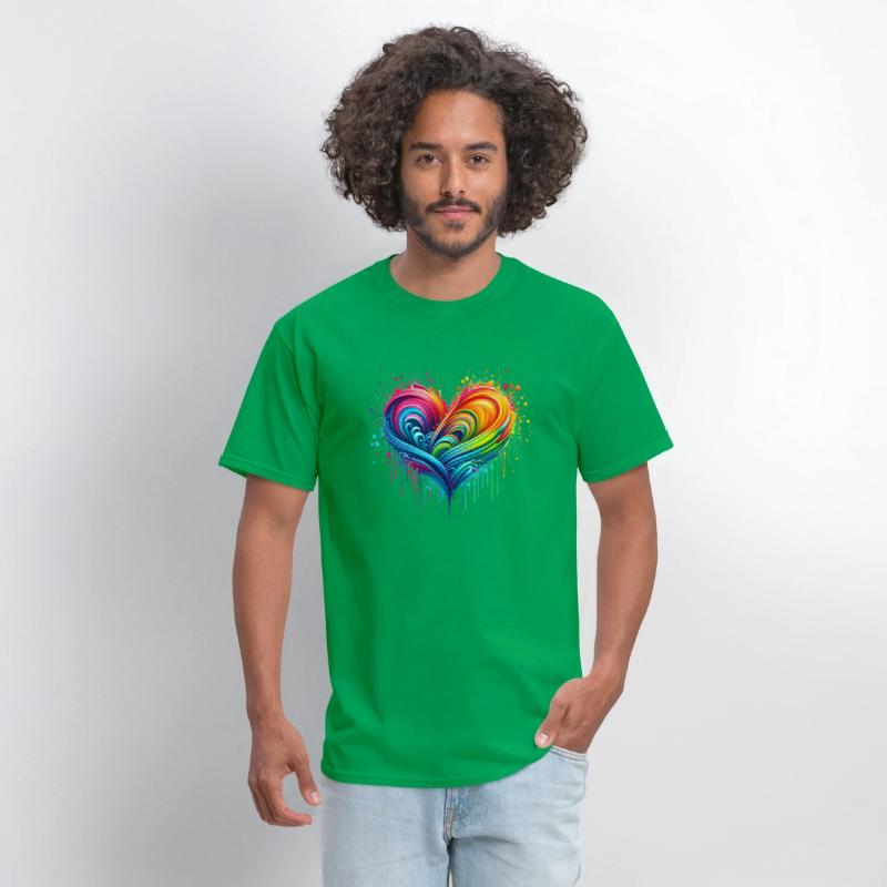 Rainbow Flag Paint Splatter Heart Pride 2024 LGBTQ