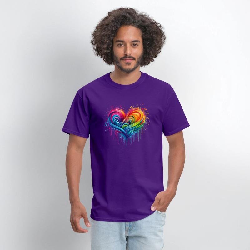 Rainbow Flag Paint Splatter Heart Pride 2024 LGBTQ
