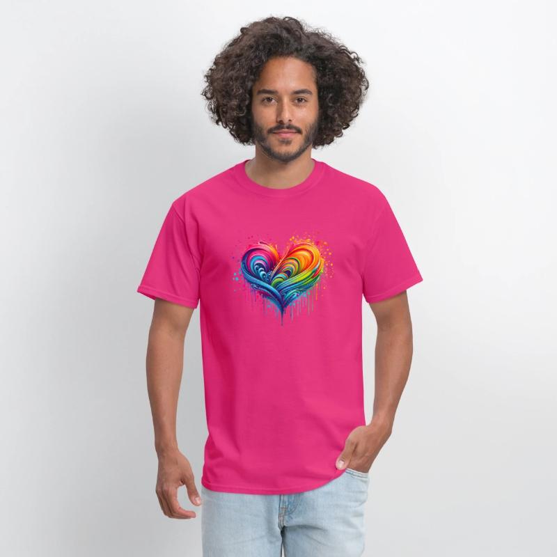 Rainbow Flag Paint Splatter Heart Pride 2024 LGBTQ