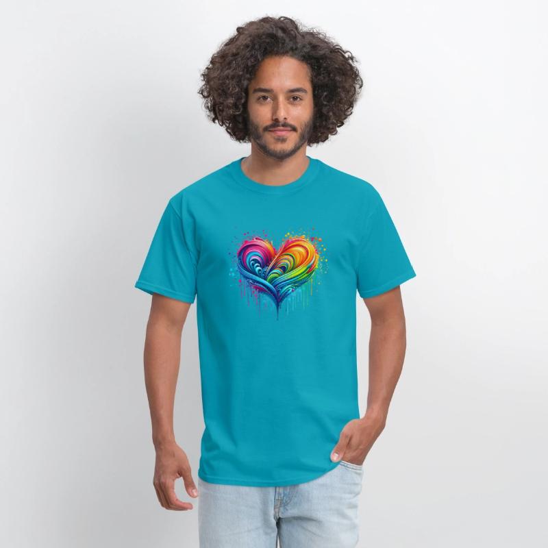Rainbow Flag Paint Splatter Heart Pride 2024 LGBTQ