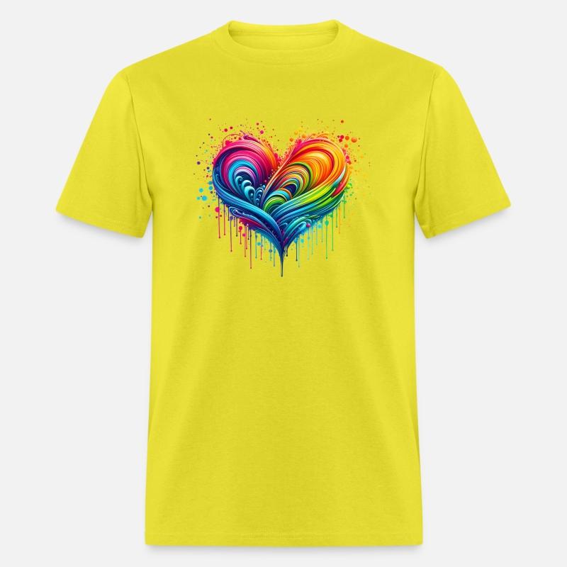 Rainbow Flag Paint Splatter Heart Pride 2024 LGBTQ