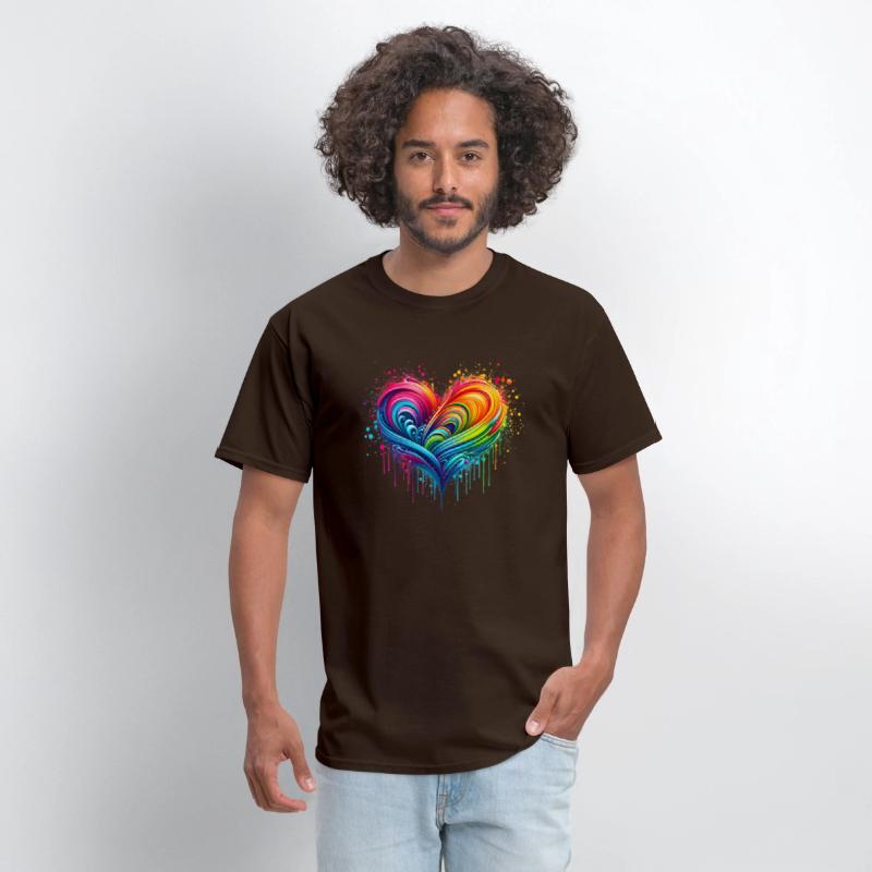 Rainbow Flag Paint Splatter Heart Pride 2024 LGBTQ
