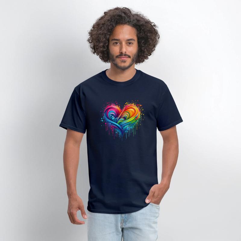 Rainbow Flag Paint Splatter Heart Pride 2024 LGBTQ