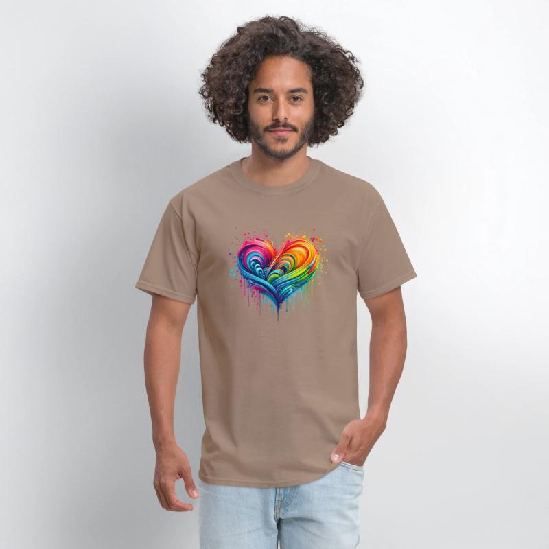 Rainbow Flag Paint Splatter Heart Pride 2024 LGBTQ