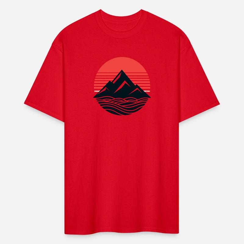 Red Sunrise Mountain Vector for Personalized 1