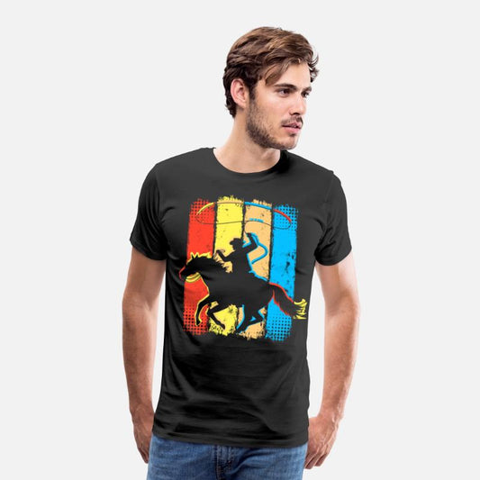 Retro Cowboy Horseman - Horseriding Western Rider