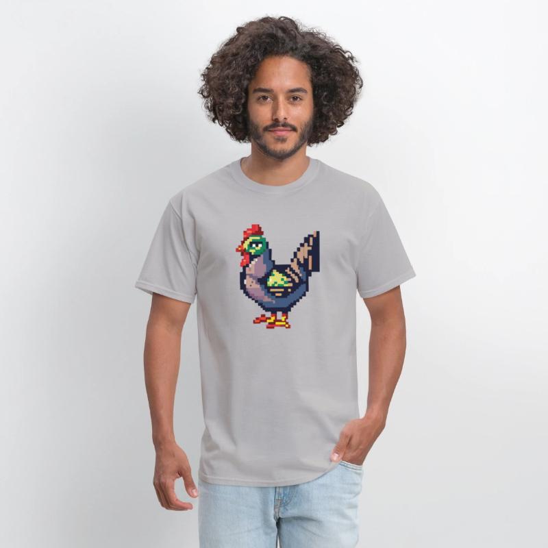 Retro Cute Chicken Video Game Style