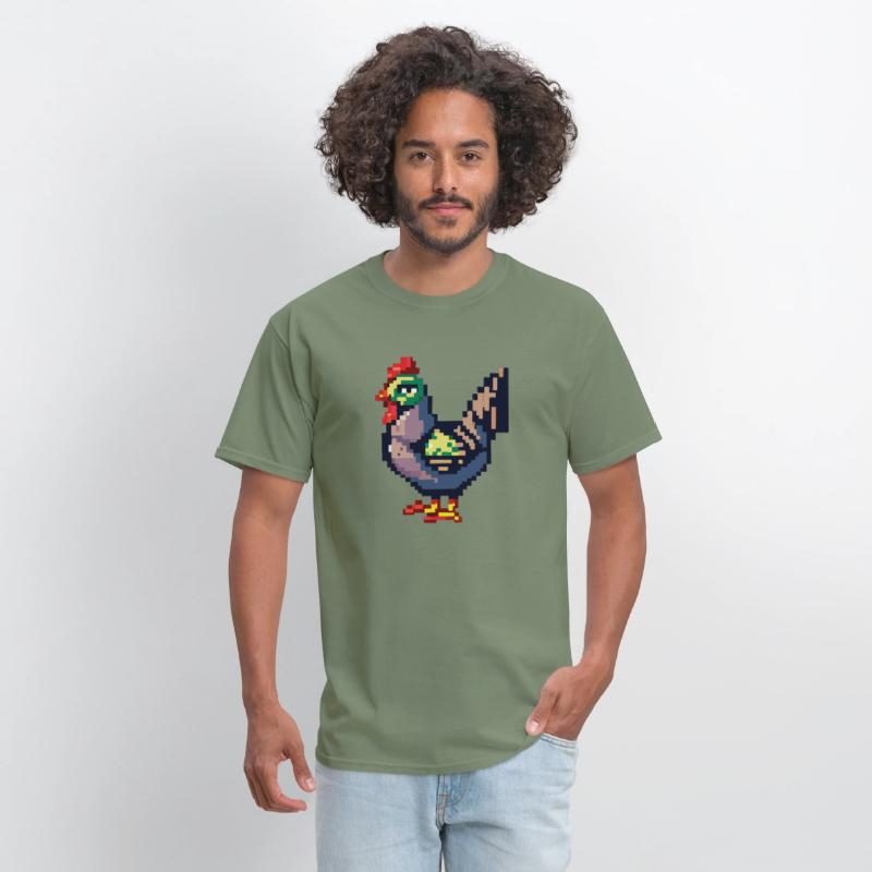Retro Cute Chicken Video Game Style