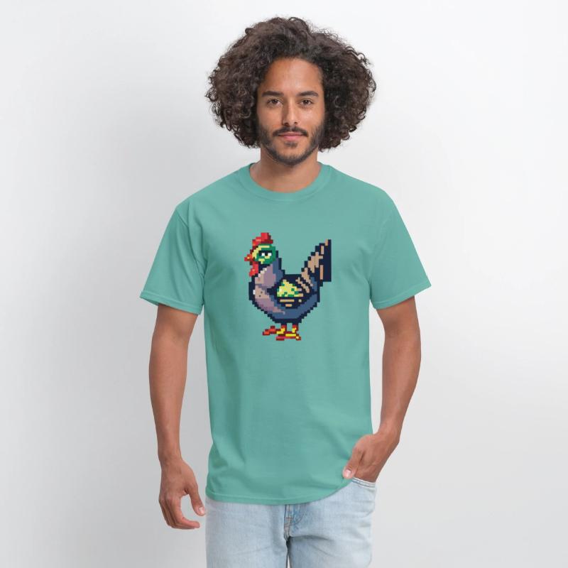 Retro Cute Chicken Video Game Style