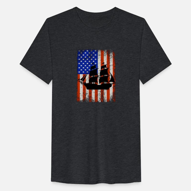 Retro Pirate Ship American Flag