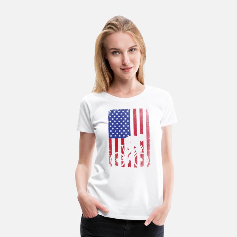 Road Biking Cycling 4th Of July USA American Flag