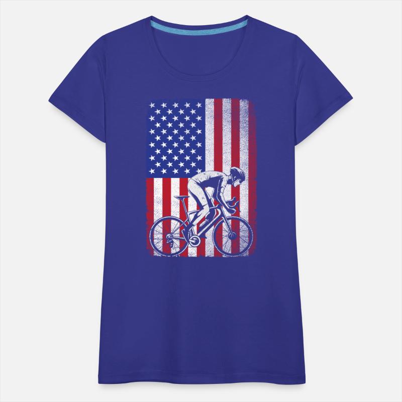 Road Biking Cycling 4th Of July USA American Flag