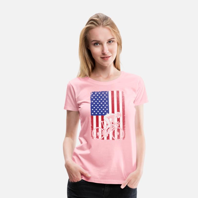 Road Biking Cycling 4th Of July USA American Flag