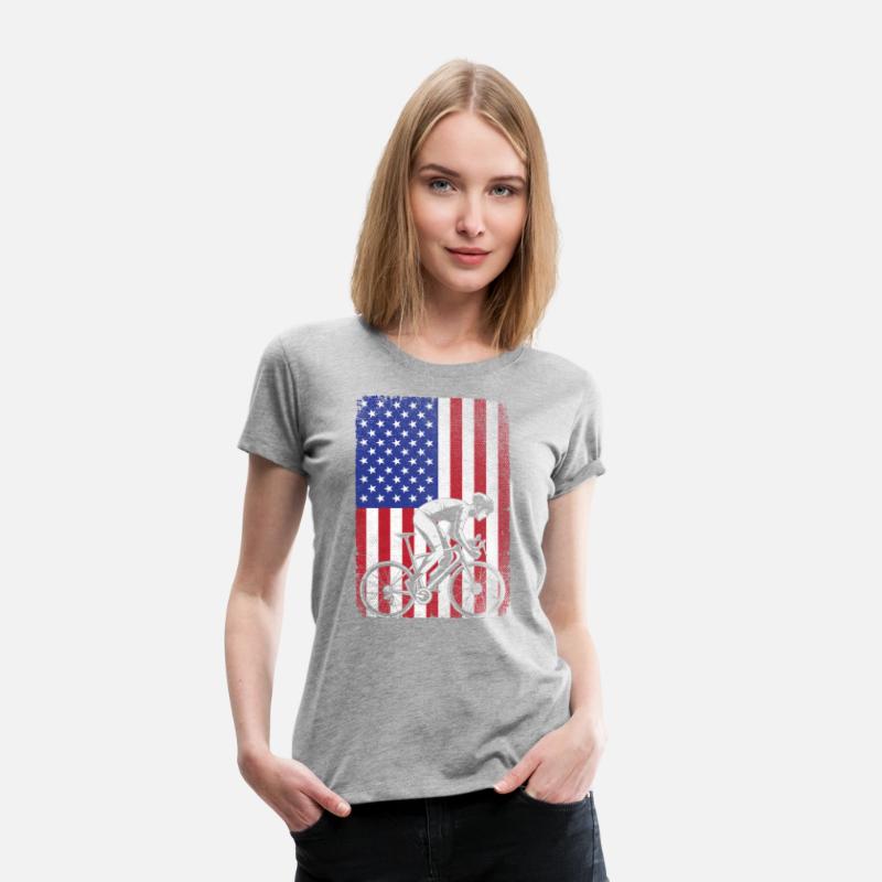 Road Biking Cycling 4th Of July USA American Flag