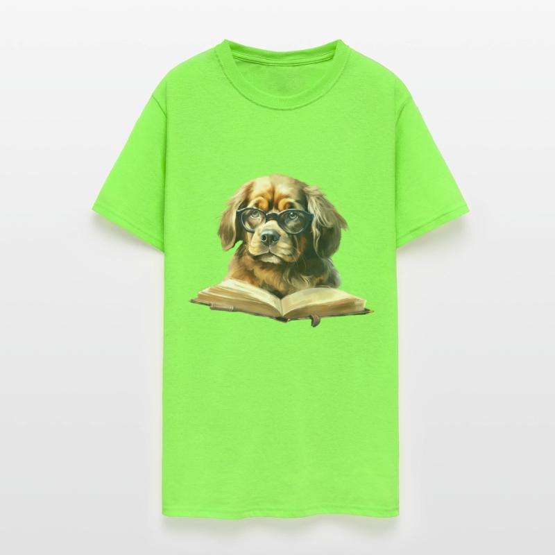 Scholarly Dog with Glasses Illustration