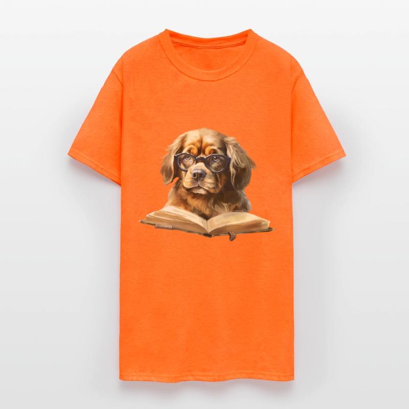 Scholarly Dog with Glasses Illustration