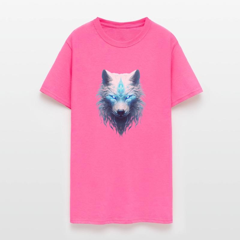 Spirit animal wolf with glowing blue tribal marks