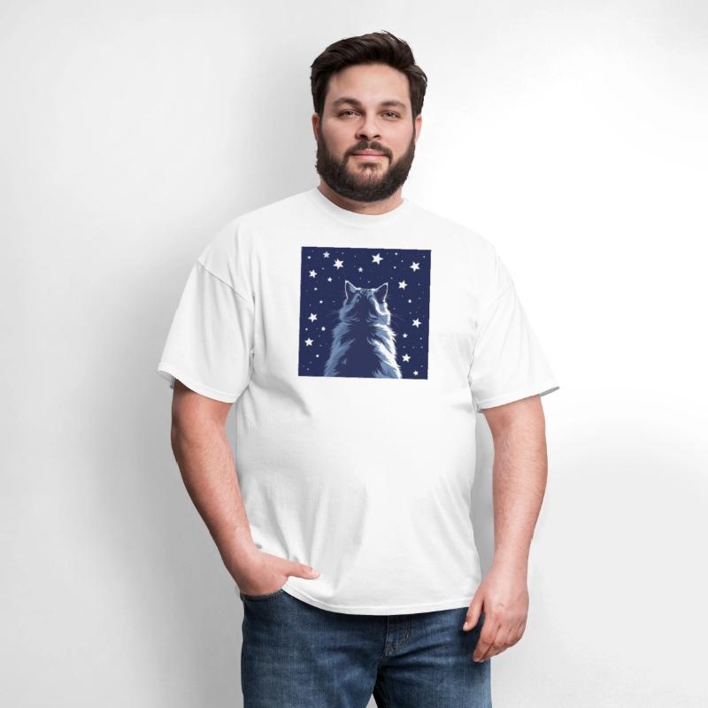 Star Gazer Cat Illustration