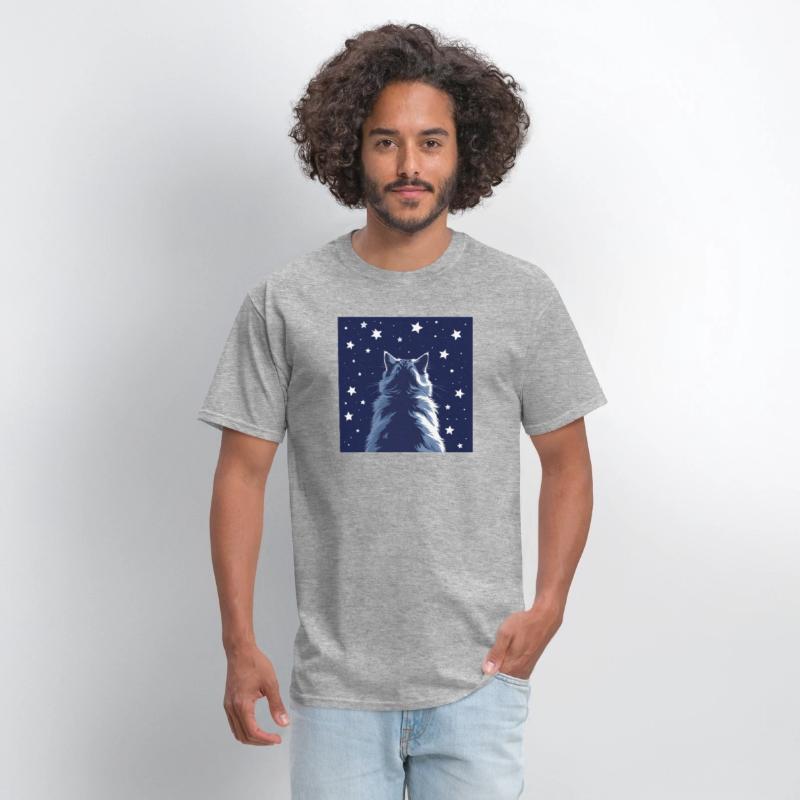 Star Gazer Cat Illustration