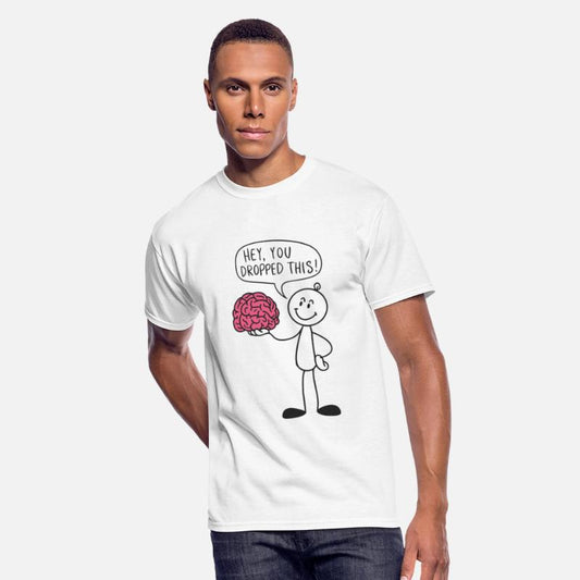 Stick figure with brain Funny saying