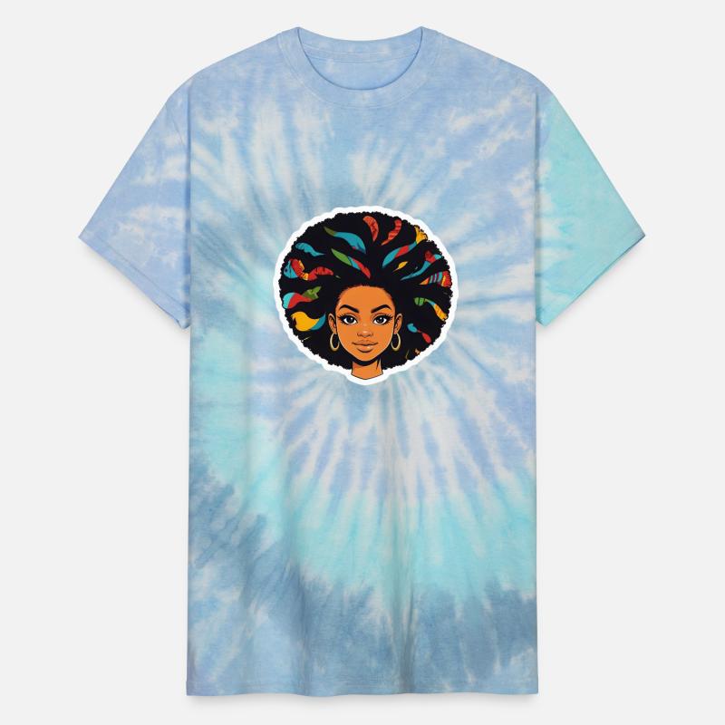 Stylized Cartoon Girl With Colorful Afro