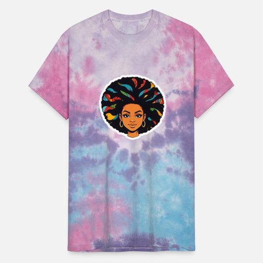 Stylized Cartoon Girl With Colorful Afro