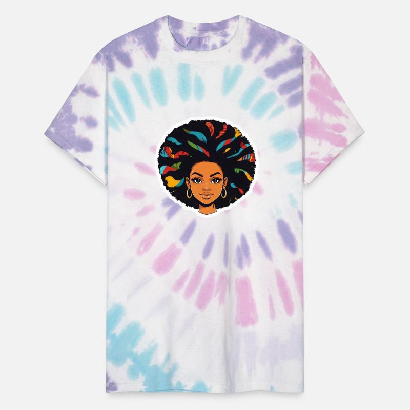 Stylized Cartoon Girl With Colorful Afro