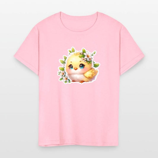 Sweet Easter Chick With Spring Flowers