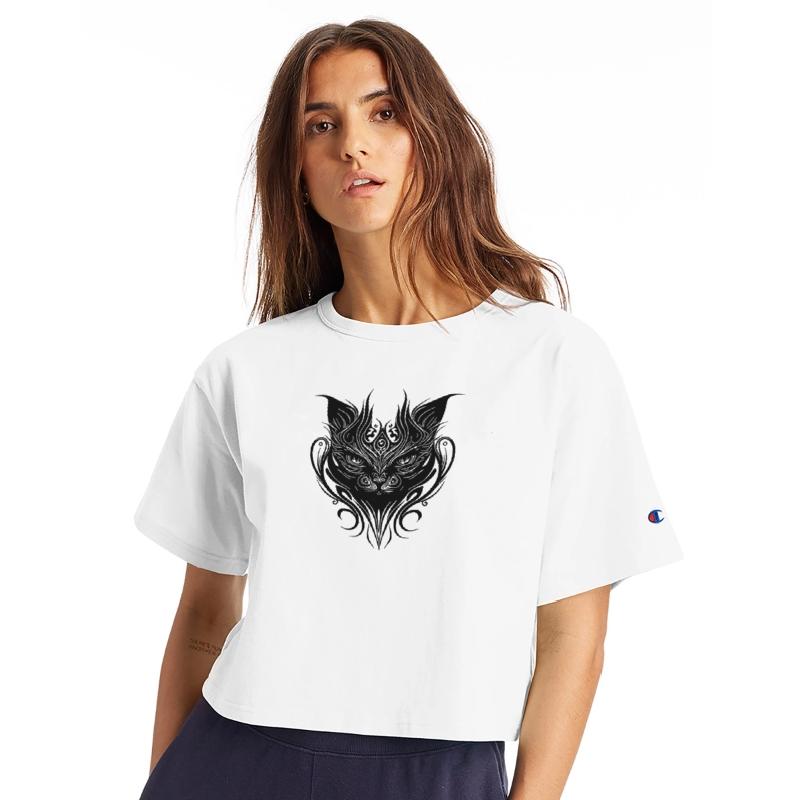 Tattoo Cat In Geometric Lines Style