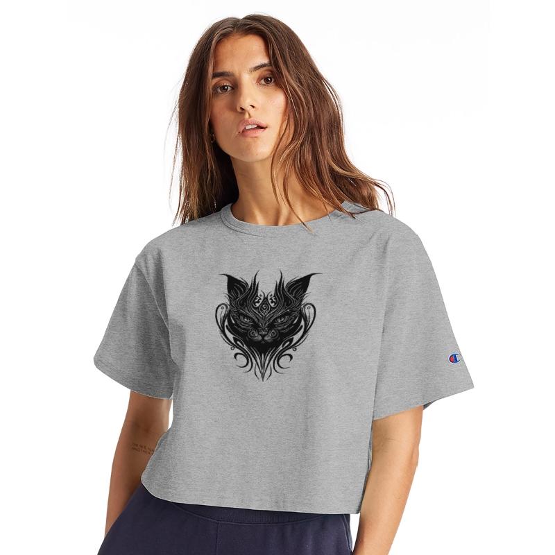 Tattoo Cat In Geometric Lines Style