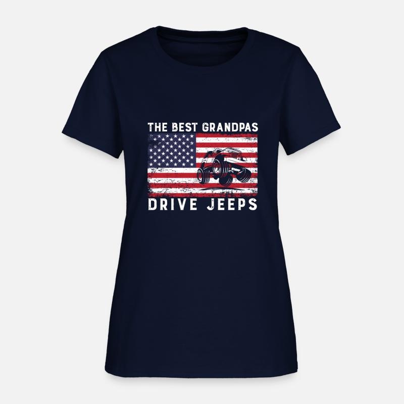 The Best Grandpas Drive Jeeps American Flag