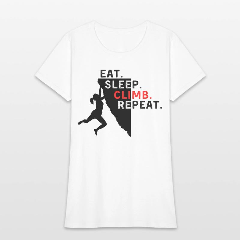 The EAT. SLEEP. CLIMB. REPEAT. Women Logo (Black)