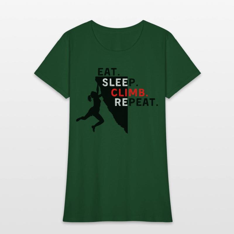 The EAT. SLEEP. CLIMB. REPEAT. Women Logo (Black)
