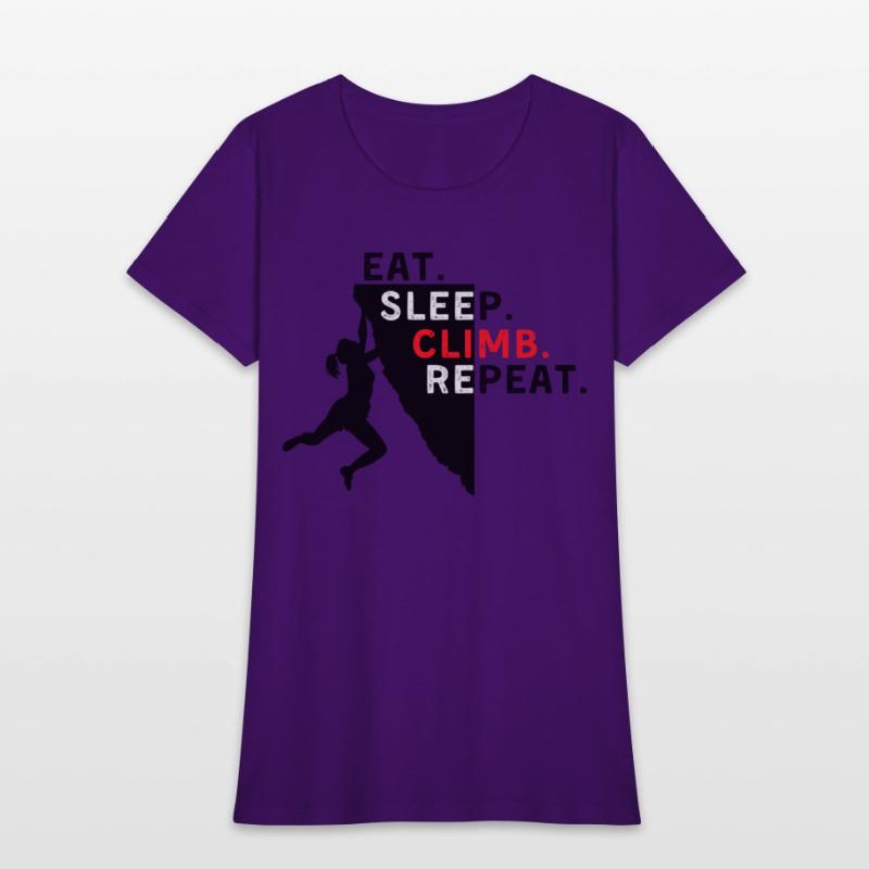 The EAT. SLEEP. CLIMB. REPEAT. Women Logo (Black)