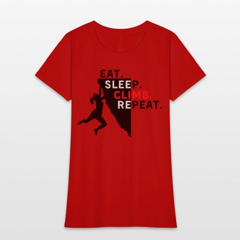 The EAT. SLEEP. CLIMB. REPEAT. Women Logo (Black)