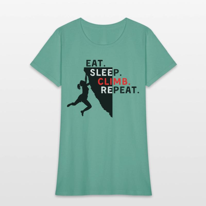 The EAT. SLEEP. CLIMB. REPEAT. Women Logo (Black)