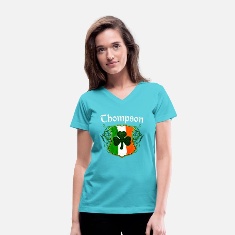 Thompson Irish Surname Ireland Flag Shamrock