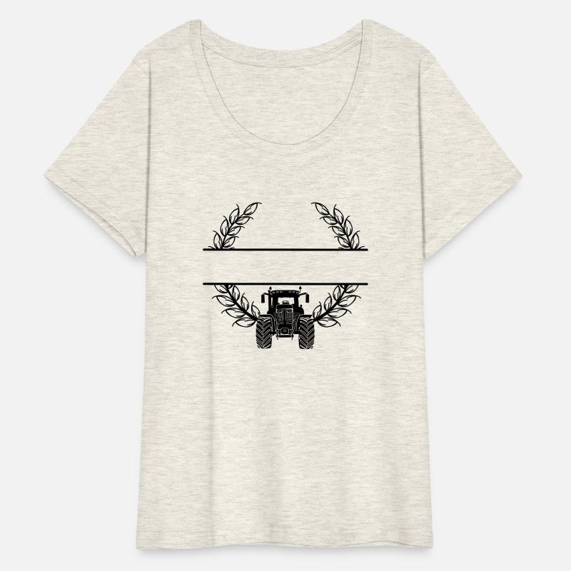 Tractor Front View in Wheat Wreath Shadow Design