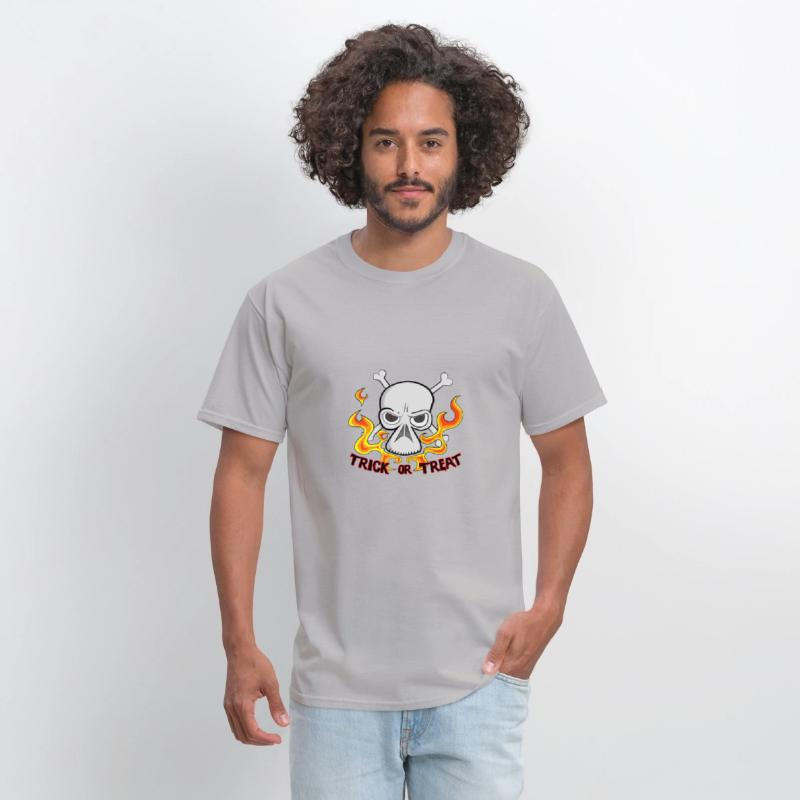 Trick or Treat Cartoon Horror Fiery Skull